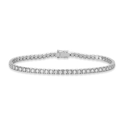 Bratara tennis din aur alb cu diamante de 2.06ct