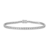 Bratara tennis din aur alb cu diamante de 2.06ct