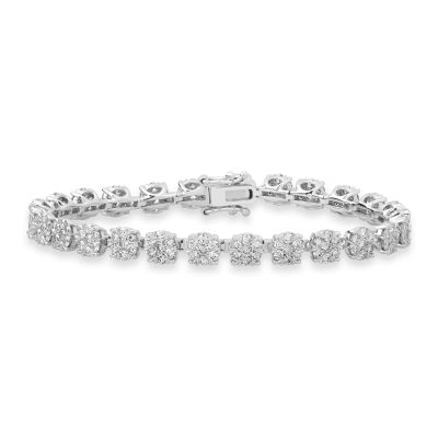 Bratara tennis din aur alb cu diamante de 2ct