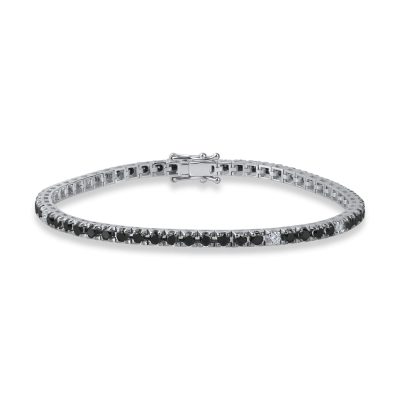 Bratara tennis din aur alb cu diamante de 3.1ct