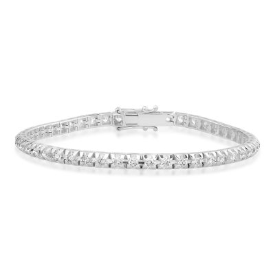 Bratara tennis din aur alb cu diamante de 3ct