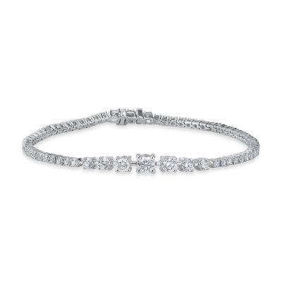 Bratara tennis din aur alb cu diamante de 3ct