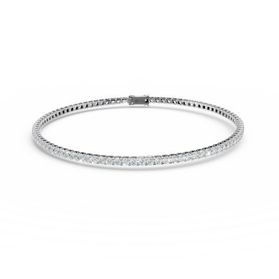 Bratara tennis din aur alb cu diamante de 3ct