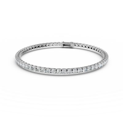 Bratara tennis din aur alb cu diamante de 4ct