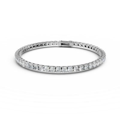 Bratara tennis din aur alb cu diamante de 5ct
