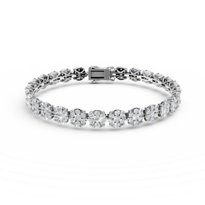 Bratara tennis din aur alb cu diamante de 5ct