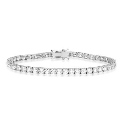 Bratara tennis din aur alb cu diamante de 7ct