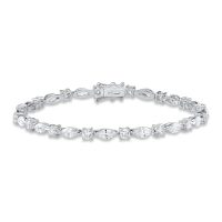 Bratara tennis din aur alb cu diamante marquise de 4.95ct