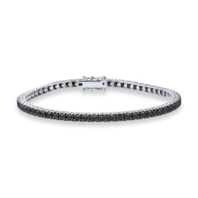 Bratara tennis din aur alb cu diamante negre de 2.9ct