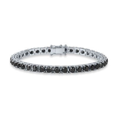 Bratara tennis din aur alb cu diamante negre de 9.8ct