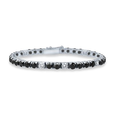 Bratara tennis din aur alb cu diamante negre si incolore de 11.19ct