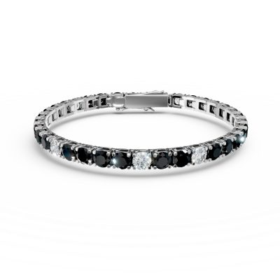 Bratara tennis din aur alb cu diamante negre si incolore de 11.3ct