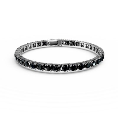 Bratara tennis din aur alb cu diamante negre taietura rose de 12ct
