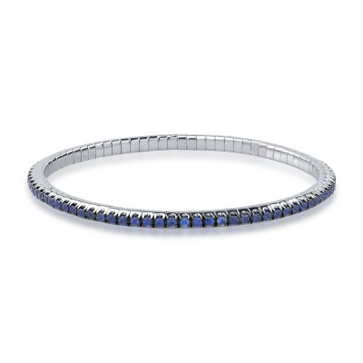 Bratara tennis din aur alb cu safire de 2.39ct