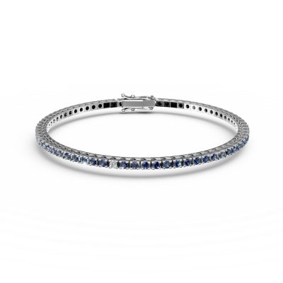 Bratara tennis din aur alb cu safire de 2.45ct si diamante de 0.15ct