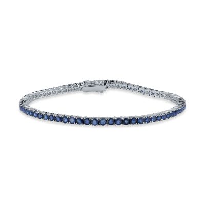 Bratara tennis din aur alb cu safire de 4.6ct