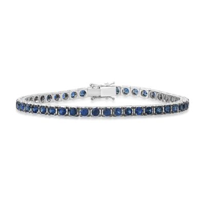 Bratara tennis din aur alb cu safire de 6.7ct