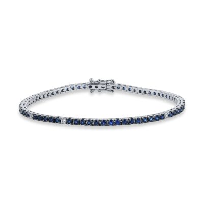 Bratara tennis din aur alb cu safire si diamante de 2.6ct