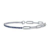 Bratara tennis din aur alb si cu safire de 1.6ct