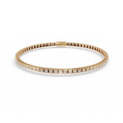 Bratara tennis din aur galben cu diamante de 0.9ct