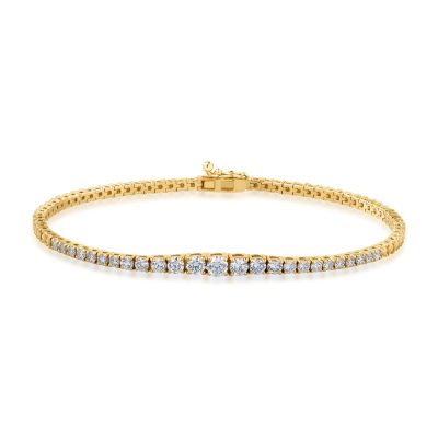 Bratara tennis din aur galben cu diamante de 1.14ct