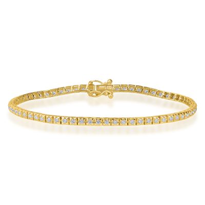 Bratara tennis din aur galben cu diamante de 1ct
