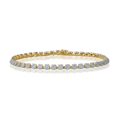 Bratara tennis din aur galben cu diamante de 2ct