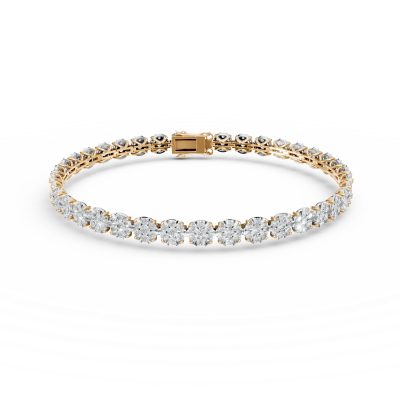 Bratara tennis din aur galben cu diamante de 3ct