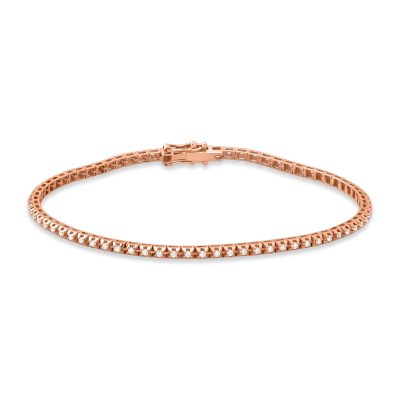 Bratara tennis din aur roz cu diamante de 0.5ct