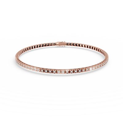 Bratara tennis din aur roz cu diamante de 0.5ct