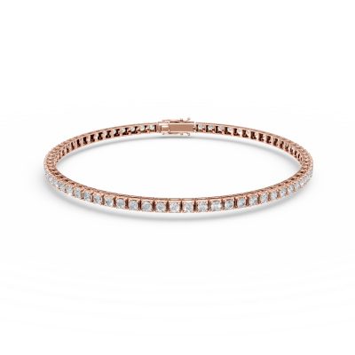 Bratara tennis din aur roz cu diamante de 1.5ct