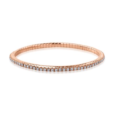 Bratara tennis din aur roz cu diamante de 1.91ct