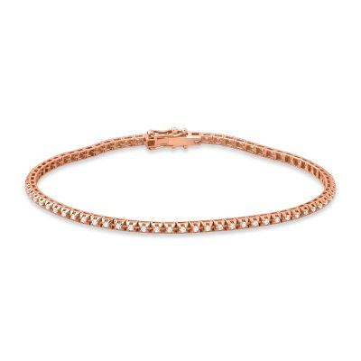 Bratara tennis din aur roz cu diamante maro de 1.22ct