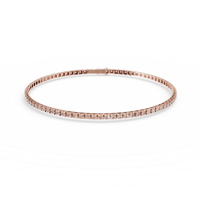 Bratara tennis din aur roz cu diamante maro de 1.6ct