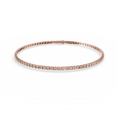Bratara tennis din aur roz cu diamante maro de 2.15ct