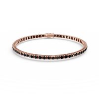 Bratara tennis din aur roz cu diamante negre de 4.8ct