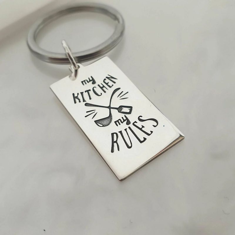Breloc personalizat - Bucatar sef - Argint 925 - inel otel inoxidabil