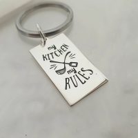 Breloc personalizat - Bucatar sef - Argint 925 - inel otel inoxidabil