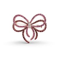 Brosa fundita din aur roz cu pietre pretioase de 7.2ct