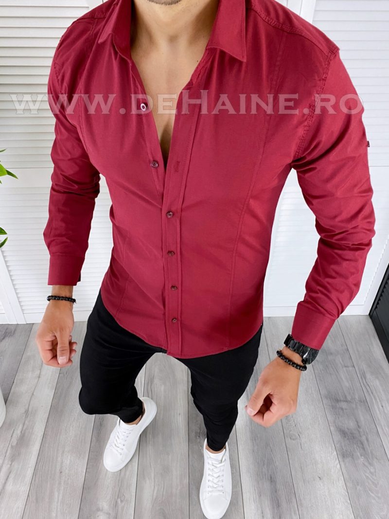 Camasa barbati grena slim fit B5039 W2-1 E 17-4