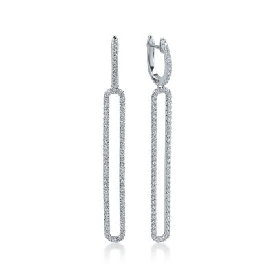 Cercei candelabru din aur alb cu diamante de 0.99ct