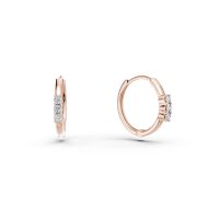 Cercei creole din aur roz pentru copii cu diamante de 0.05ct