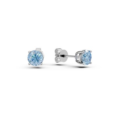 Cercei din aur alb cu acvamarine de 1.3ct