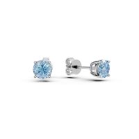 Cercei din aur alb cu acvamarine de 1.3ct