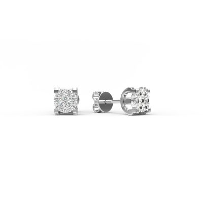 Cercei din aur alb cu diamante de 0.102ct