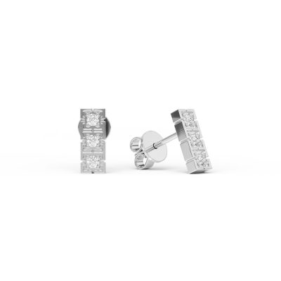 Cercei din aur alb cu diamante de 0.13ct