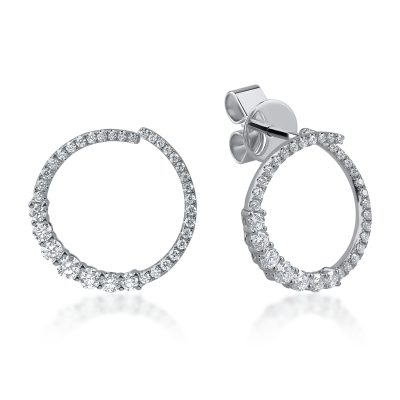Cercei din aur alb cu diamante de 0.13ct