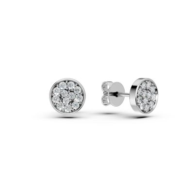 Cercei din aur alb cu diamante de 0.141ct
