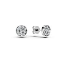 Cercei din aur alb cu diamante de 0.141ct