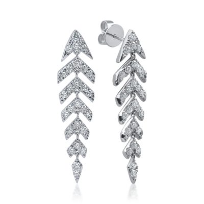 Cercei din aur alb cu diamante de 0.1ct